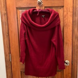 Express sweater,  cowl neck, long length.